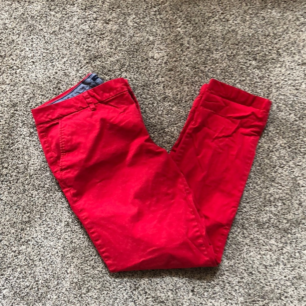 Cropped Tommy Hilfiger red khakis